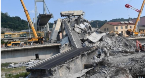 昨年8月に突如、崩壊したイタリア・ベロナの高速道路の橋梁
