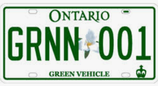 カナダ・オンタリオ州で導入されているグリーンナンバープレート