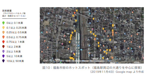 福島市内でも雨水の影響で変動するホットスポット地点