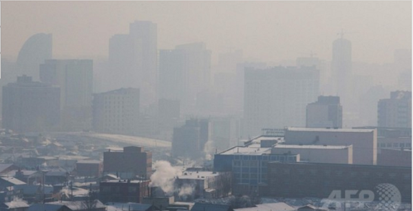 大気汚染が年々悪化するモンゴルの首都、ウランバートル