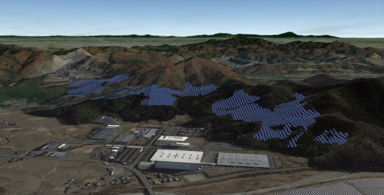 栃木県佐野市で建設中のソネディックスの太陽光発電事業