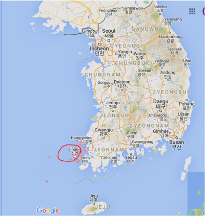 世界最大の洋上風力発電設備になる韓国の新安プロジェクトの建設予定地