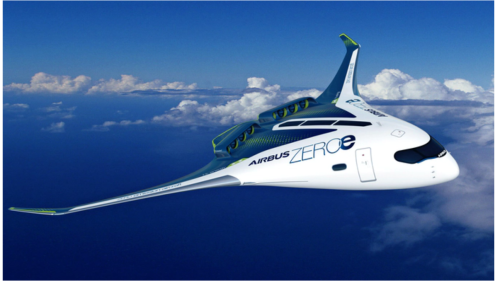 混合翼型の水素航空機