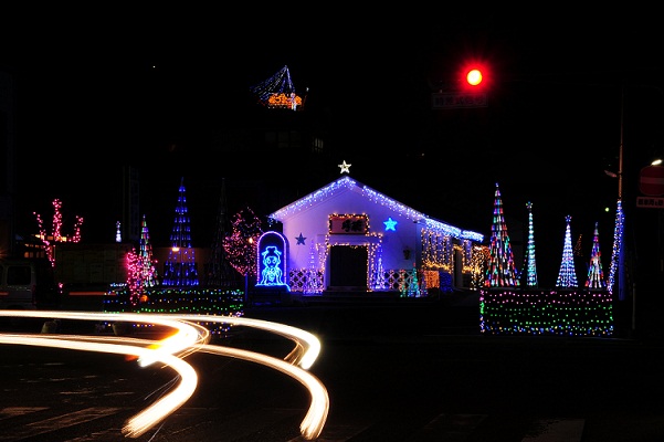 川俣町の町をイルミネーションで飾る復興事業