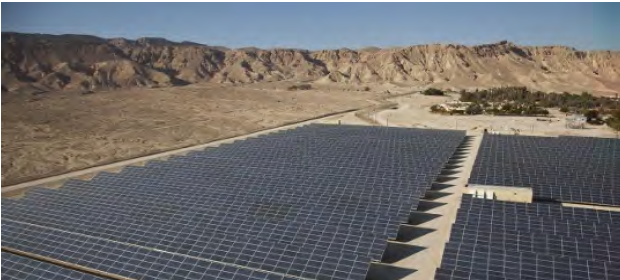 砂漠の中に建設されたヨルダンの太陽光発電事業