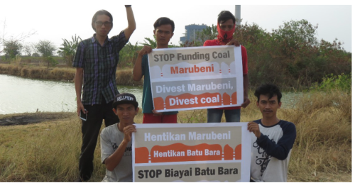 丸紅のインドネシアでの石炭火力発電事業に抗議する同国の環境NGOら