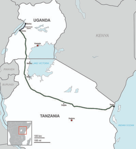 ウガンダとタンザニアを結ぶ大石油パイプライン計画