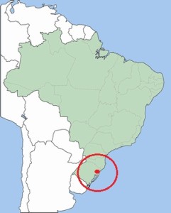 図1　ブラジル南部の工場の位置