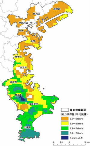 図1　京浜臨海部と三浦半島の風況