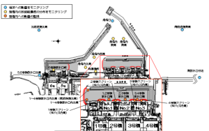 福島第一港湾内、放水口付近、護岸の詳細分析