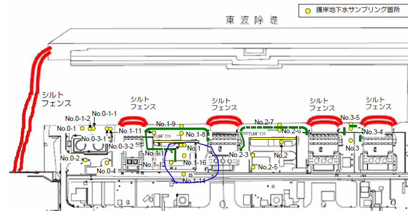 青い丸で囲った部分にあるのがNO1-16観測井戸