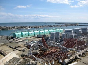 東日本大震災後の福島第一・第二原子力発電所の状況。5・6号機海側エリア（集約日：2011年3月17日）