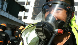 Calamity preparedness drill of the Philippines Bureau of Fire Protection Special Rescue Unit