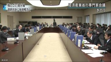 放射性廃棄物最終処分場をめぐる経済産業省専門家会議の模様