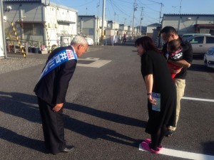 いわき市の仮設住宅を回る