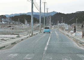 震災前は商店が立ち並んでいた南三陸町志津川地区の中心部