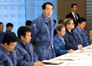 福島原発事故時に対応に当たる当時の民主党内閣の閣僚たち