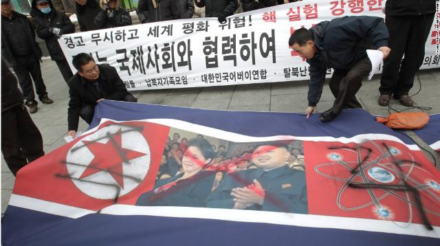 北朝鮮の核実験に対するデモ＝２月１２日、ソウル