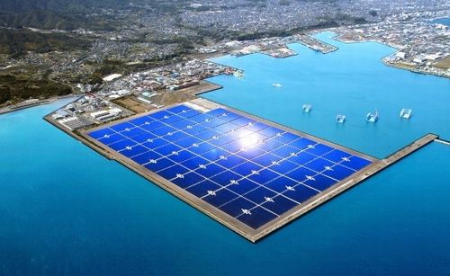 図1　「鹿児島七ツ島メガソーラー発電所」の完成イメージ。出典：京セラほか