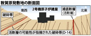 敦賀原発敷地の断面図