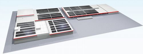 図1　太陽光パネルの設置イメージ。出典：北陸コカ・コーラボトリング
